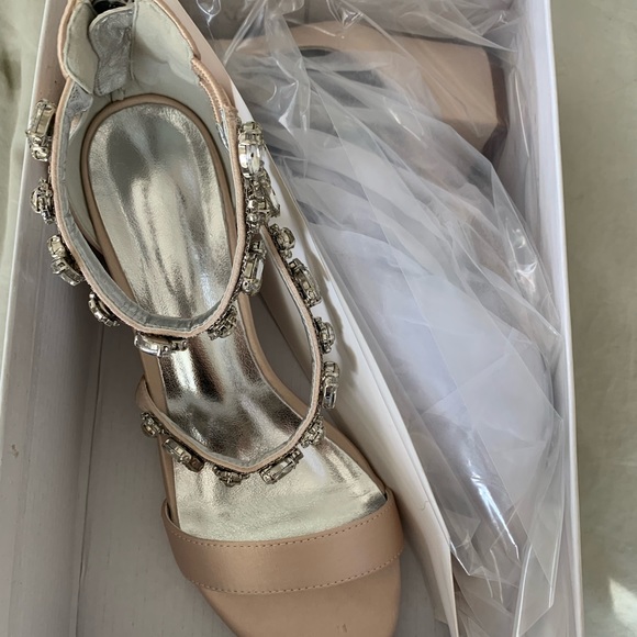 Champagne, bedazzled heels - Picture 3 of 4